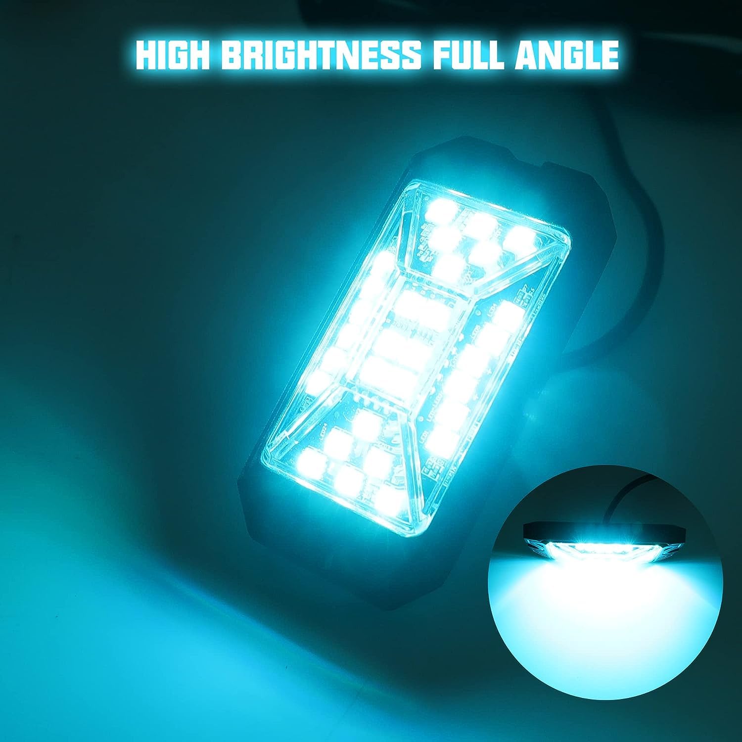SUNPIE 12 Pods RGBW Rock Lights - 30 High Power LED Chips, Full Beam Angle, Aluminum Metal Housing, IP67 Waterproof, with Mounting Pads - Off Road Lighting for Truck, SUV, ATV, UTV & Boats - Perfect for Night Driving, Car Shows & Off-Road Adventures