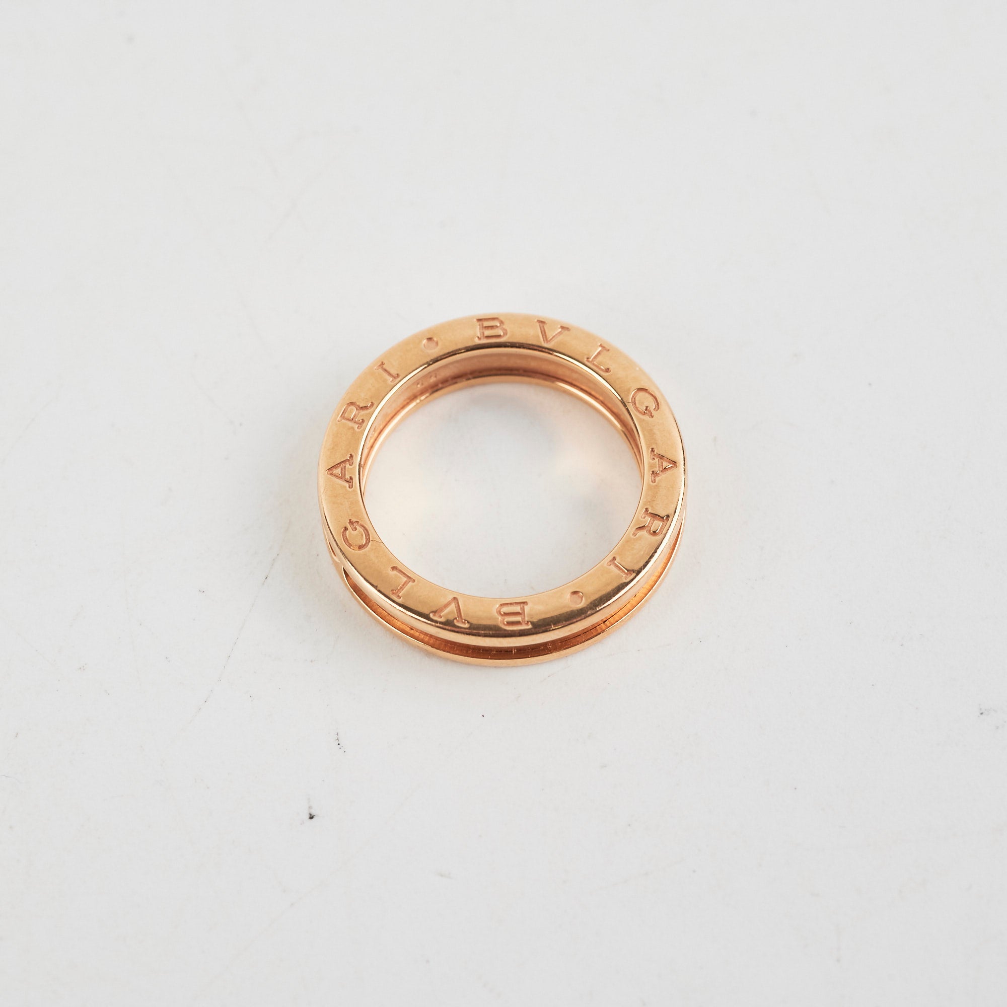 Bvlgari Pink Gold Ring for Women - Size 55 (US 7) | Luxury 18K Rose Gold Jewelry for Engagement, Anniversary & Special Occasions