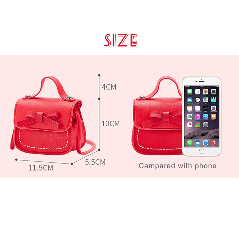 **Uniuooi PU Leather Girls Crossbody Shoulder Bag – Cute Bowknot Small Purse for Toddlers 1-5 Years | Snack Bag, School, Playdate & Travel Accessory**