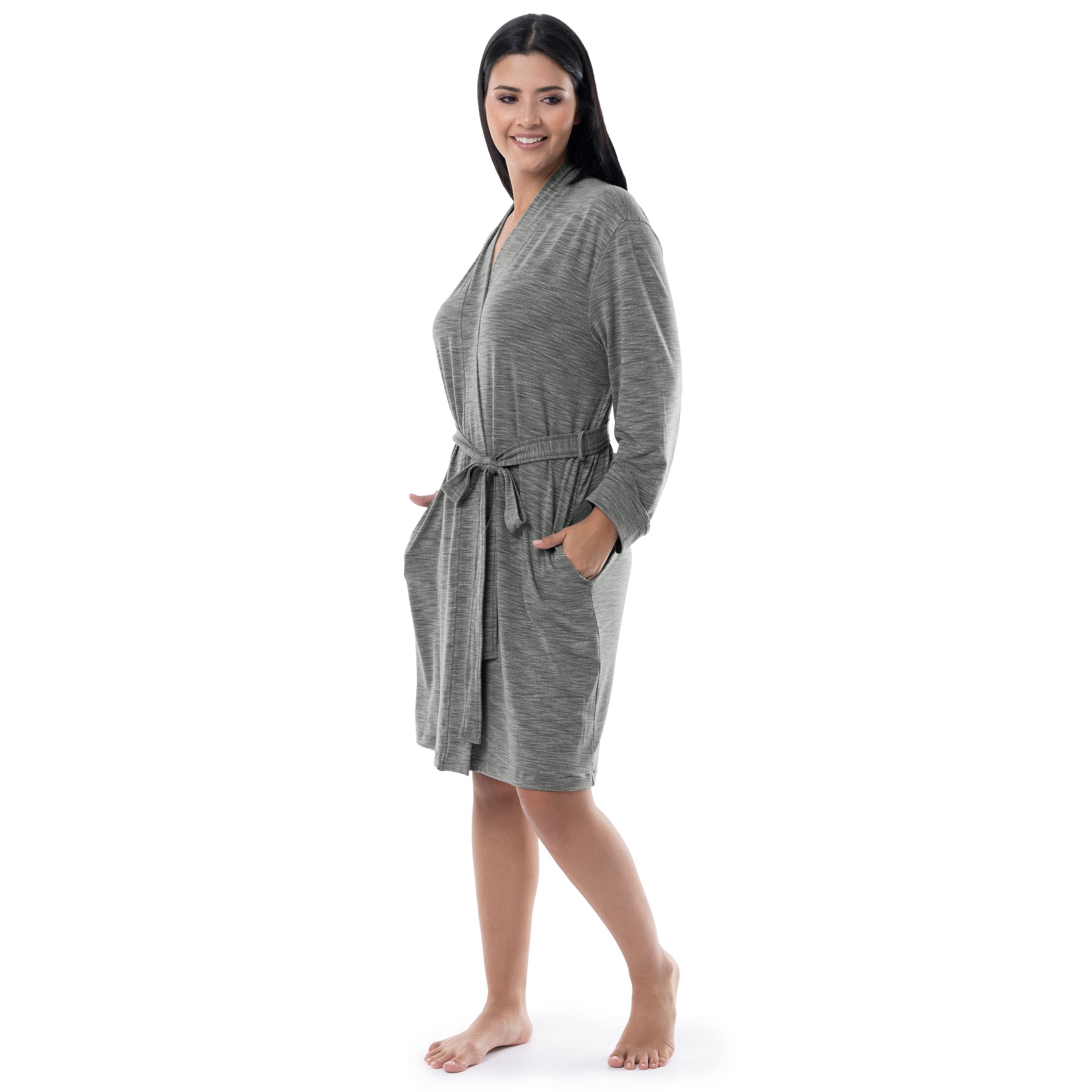 Fruit of the Loom Women's Breathable Cotton Robe - Soft & Comfortable Bathrobe for Spa, Lounge & Relaxation at Home
