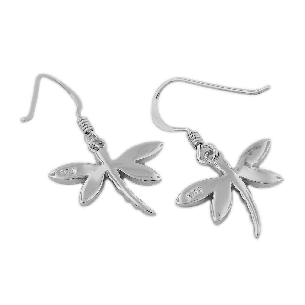 Sterling Silver Synthetic Blue Opal Dragonfly Dangle Earrings for Women - Elegant Bohemian Jewelry Gift for Party, Wedding & Everyday Wear