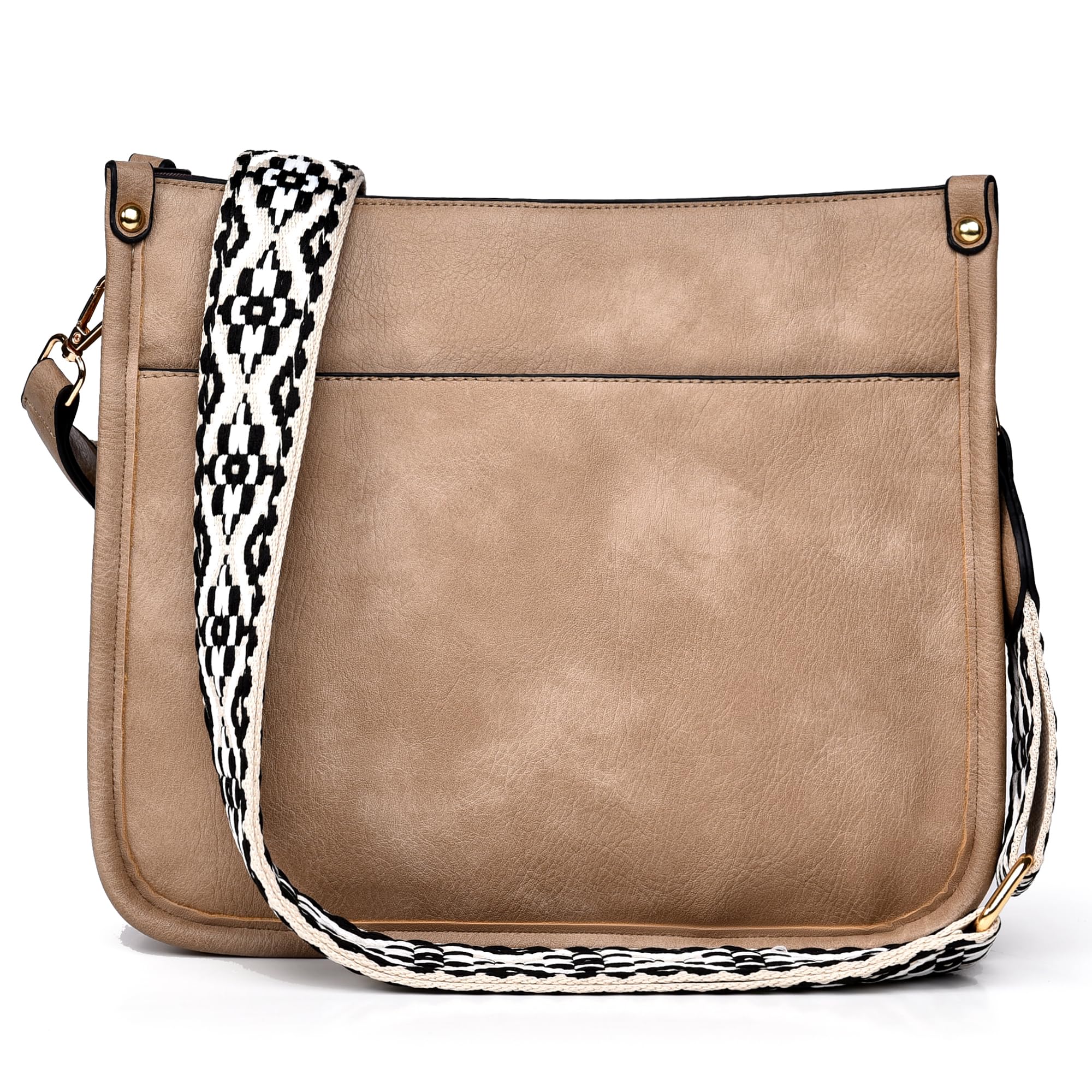 Women's Vegan Leather Crossbody Bags with Guitar Strap - Fashionable Hobo Shoulder Purse & 2-Piece Wallet Set | Perfect for Travel, Shopping, and Everyday Use