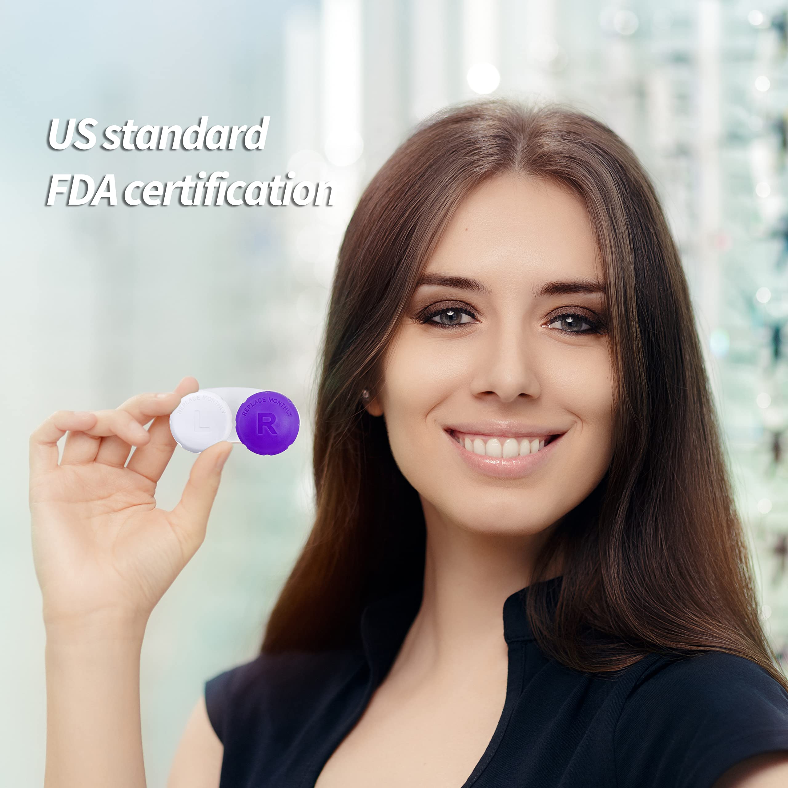 Travel Contact Lens Case for Daily Use - Black | Compact & Leak-Proof Storage for Contacts on the Go