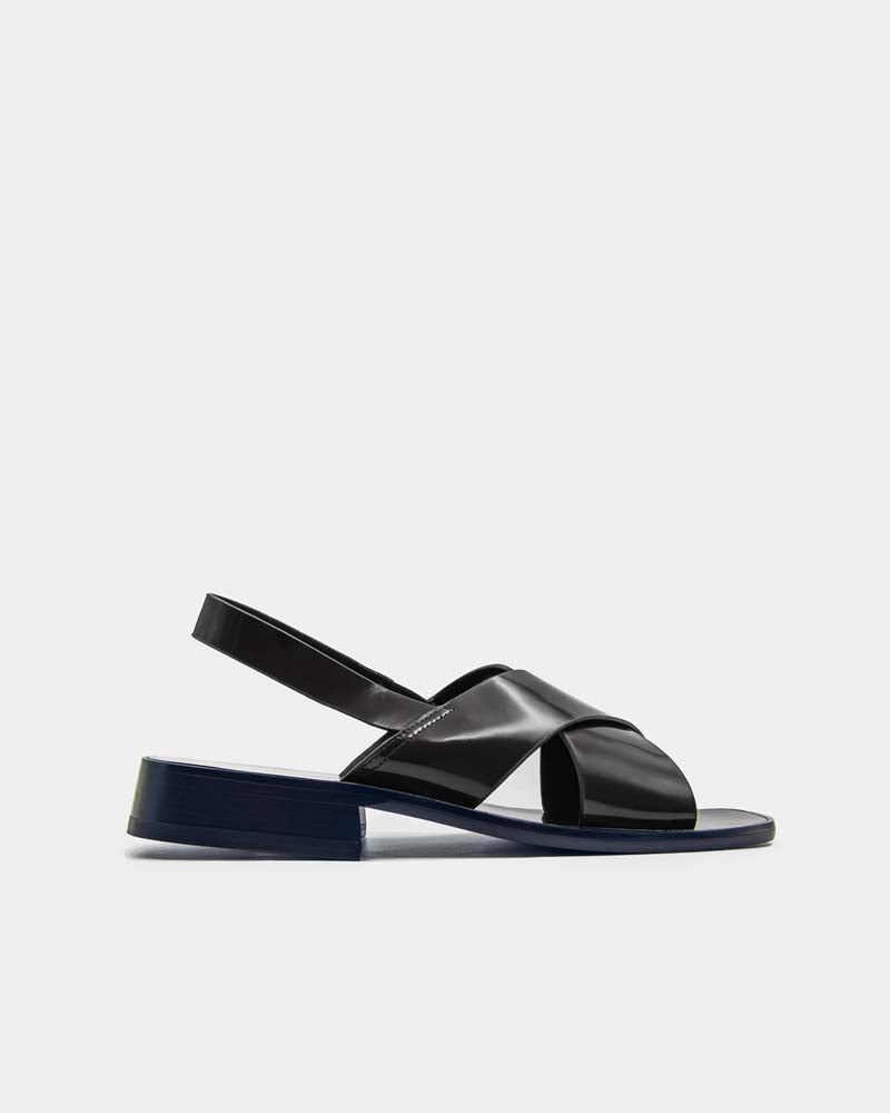 Stylish Black Leather Slingback Sandals for Women - Comfortable Heeled Dress Shoes for Summer, Weddings & Office Wear