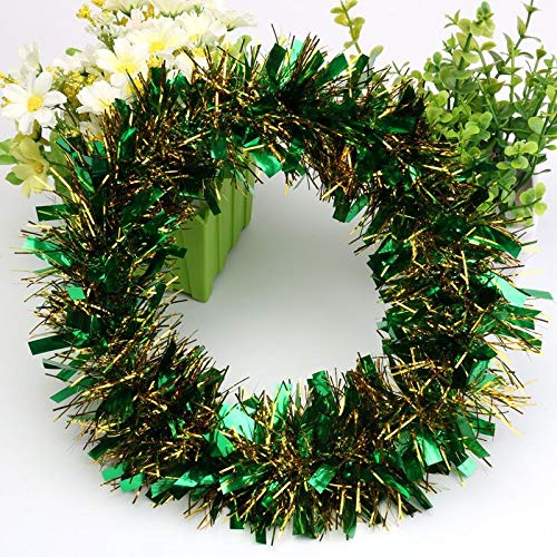 CCINEE 33ft Green Tinsel Christmas Garland - Premium Twisted Hanging Decor for Holiday Trees, Weddings, Birthday Parties & Home Decoration | Perfect for Xmas Decor, Party Backdrops & Festive Room Decorating