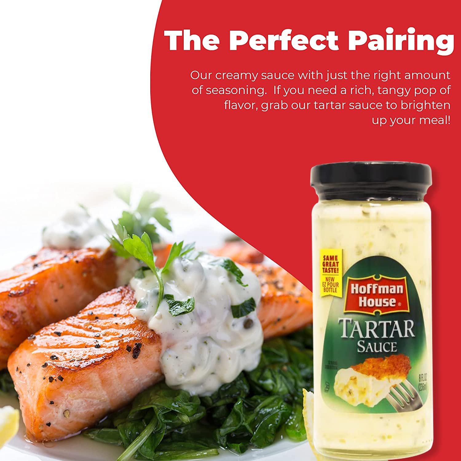 Hoffman House Tartar Sauce - Premium Seafood Condiment for Fish, Shrimp & Crab - Perfect for Sandwiches, Dips & Seafood Platters