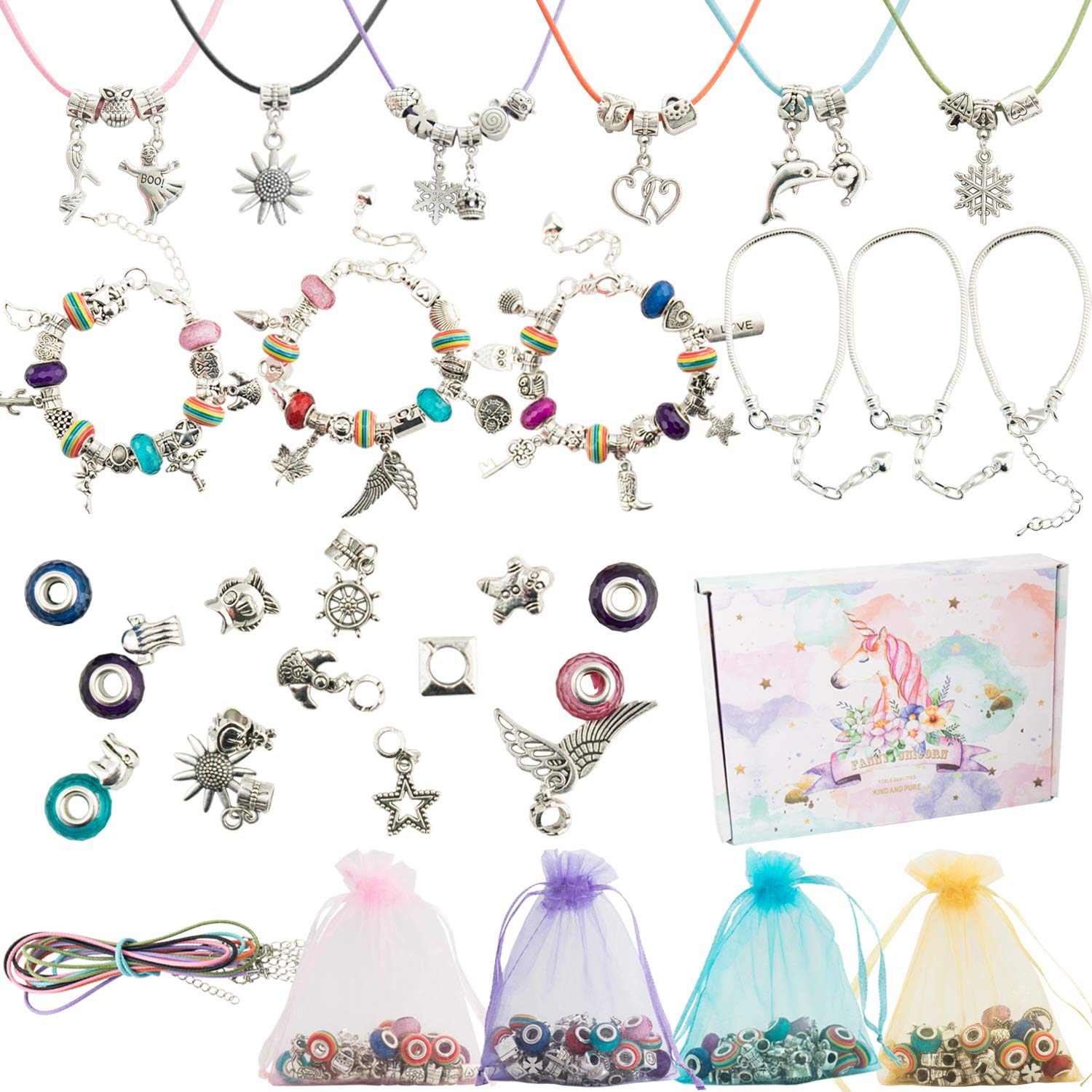 SOTOGO 104-Piece DIY Charm Bracelet Making Kit with Beads, Charms & Bracelets - Jewelry Craft Kit for Girls, Creative Gift for Teens - Perfect for Birthday Parties, Arts & Crafts, and DIY Jewelry Making