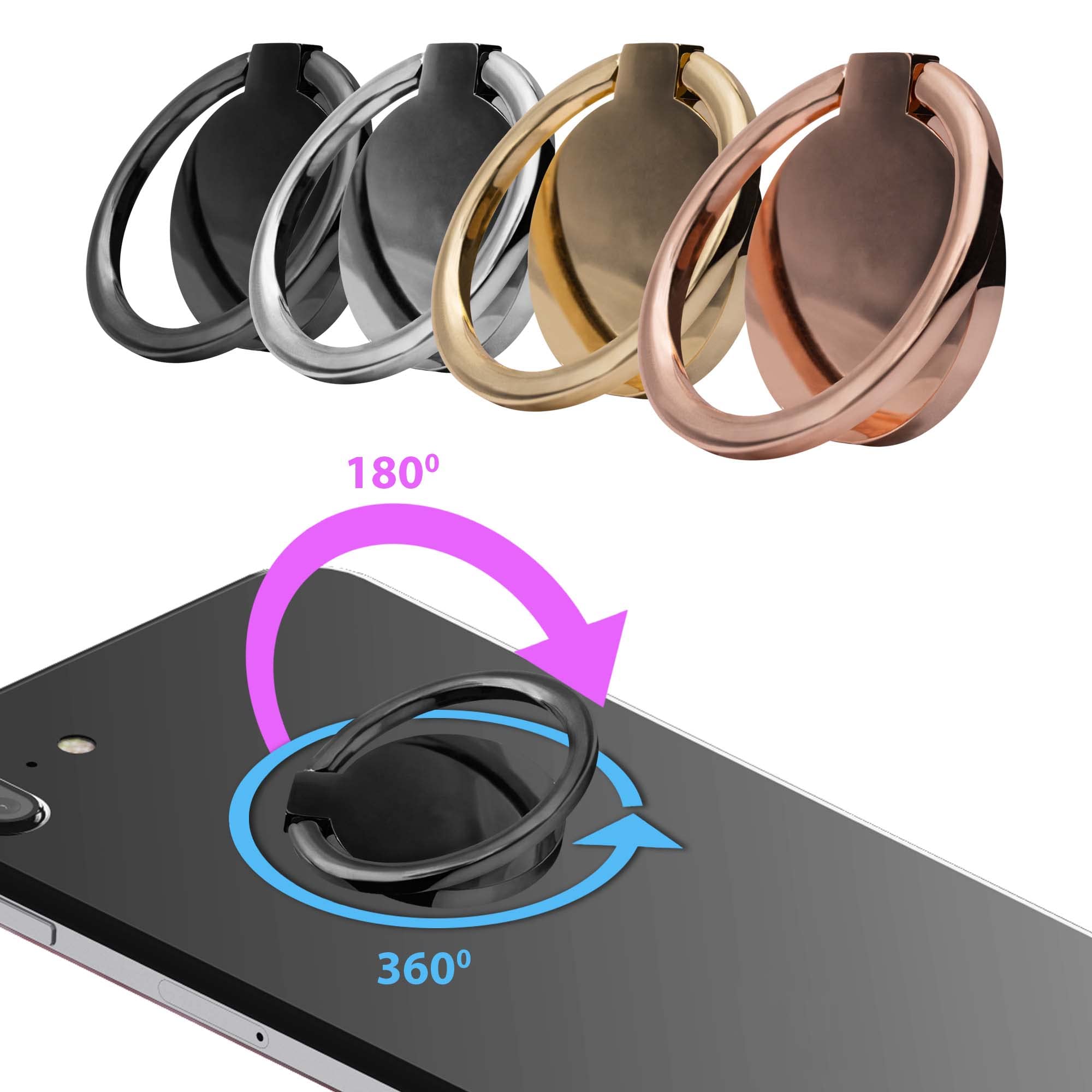 360° Rotating Phone Grip Ring Holder for iPhone & Samsung - Perfect for Selfies & Videos