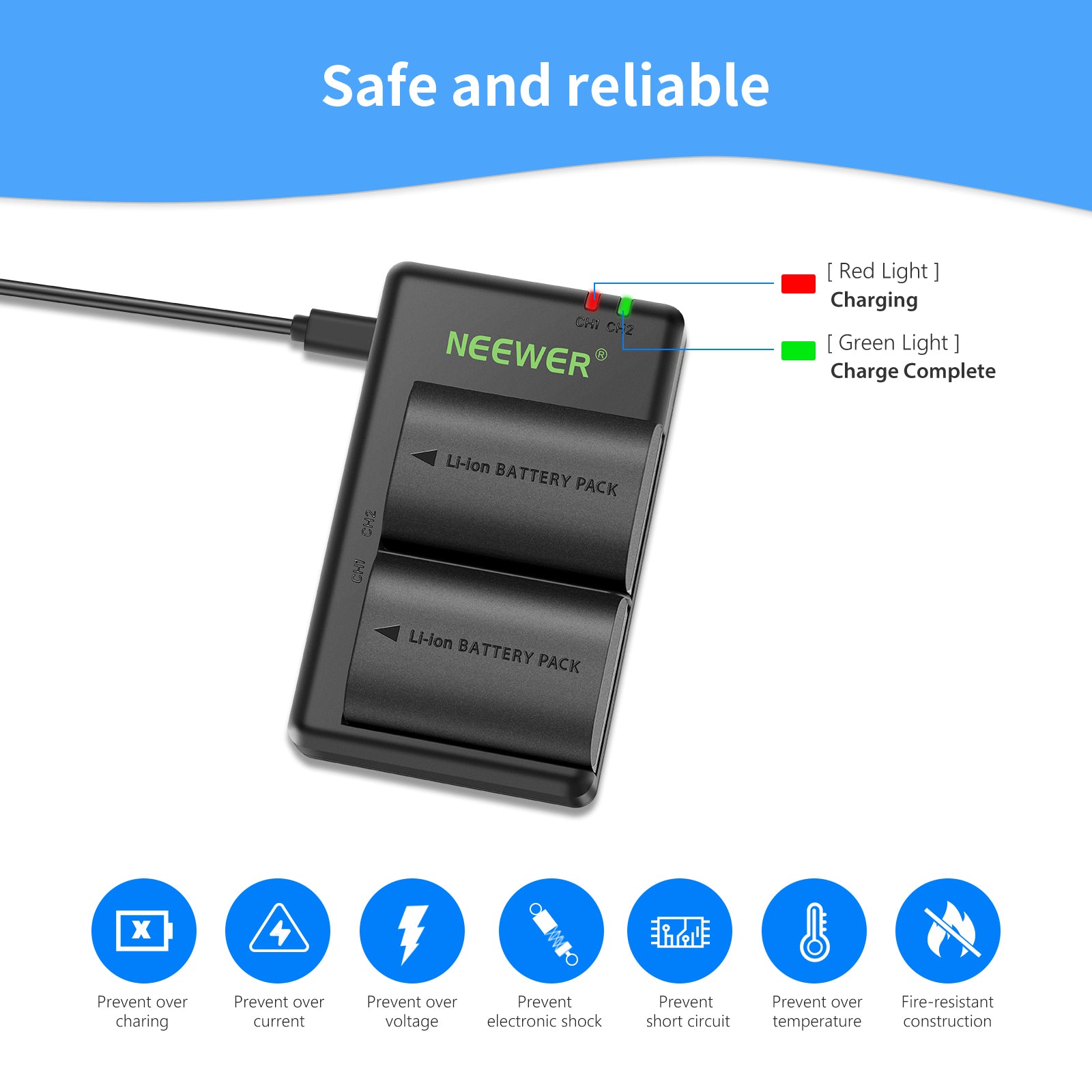 NEEWER LP-E6NH R6 II Replacement Li-Ion Battery Set for Canon Cameras - Compatible with EOS R6 Mark II, 5D, 7D, 80D & More - Perfect for Travel, Photography & Videography