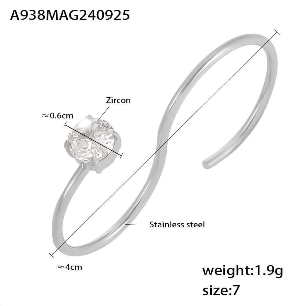 Solitaire Two Fingers Spiral Ring | A938 | Elegant Minimalist Ring for Women | Perfect for Engagement, Wedding, Anniversary & Everyday Wear