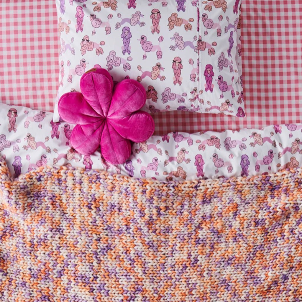 Organic Cotton Pink Poodle Pillowcase - Soft Hypoallergenic Bedding for Kids & Adults - Perfect for Nursery, Bedroom Decor and Gift Giving