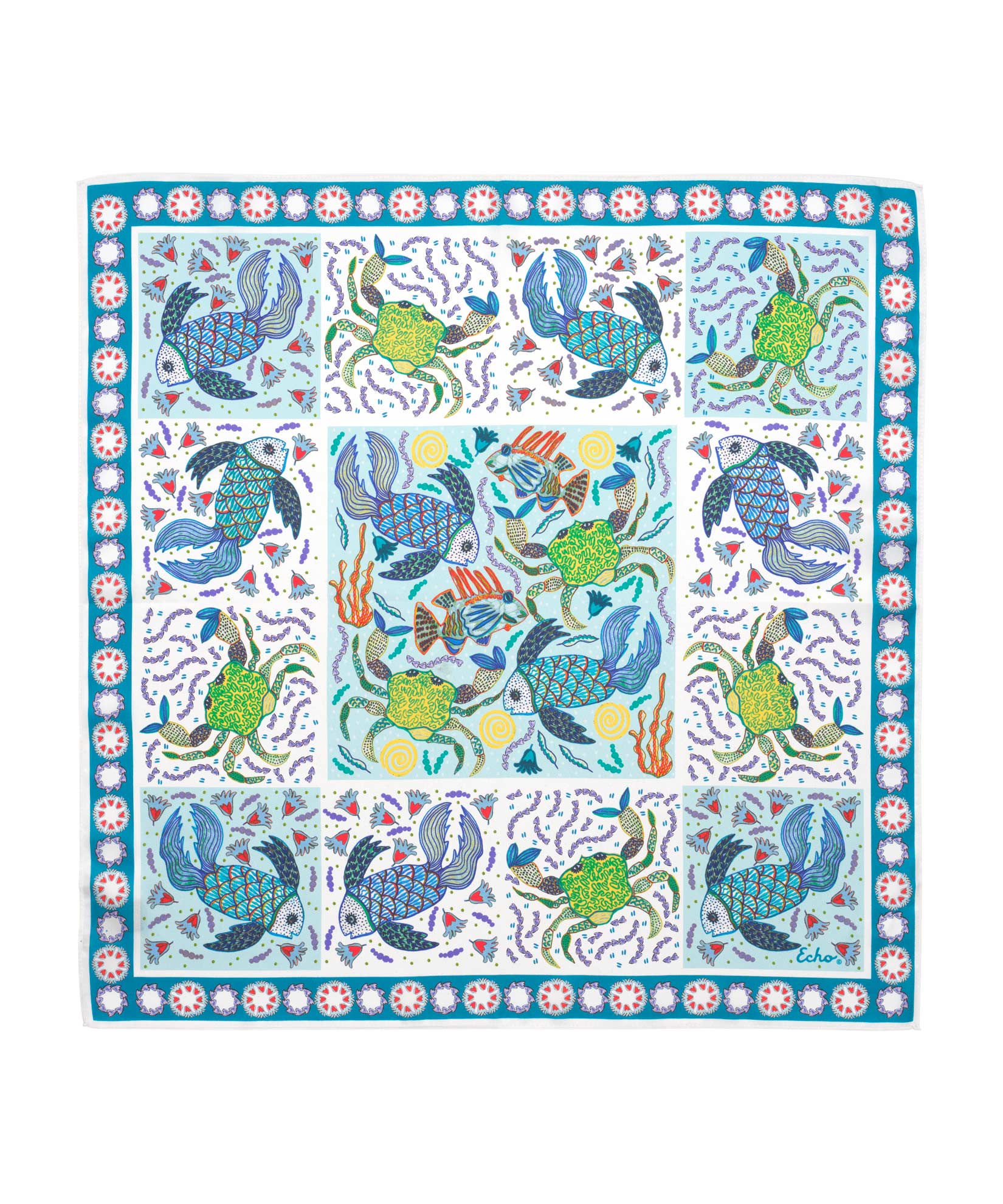 Stylish Crab Print Silk Bandana for Women & Men - Fashionable Head Scarf, Hair Accessory, Neck Wrap - Perfect for Outdoor Activities, Beach, Travel & Casual Wear
