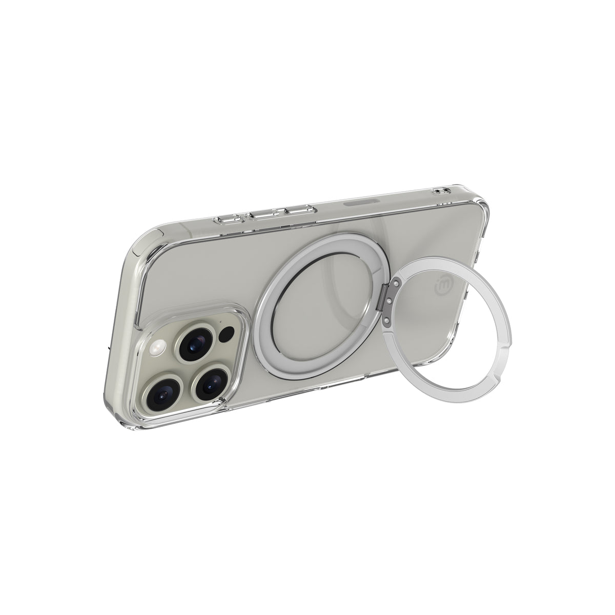 3sixT NeoStand 360° Rotating Clear Phone Case for iPhone 16 Pro - Shockproof Protective Cover with Stand Feature for Watching Videos, Gaming & Hands-Free Calls