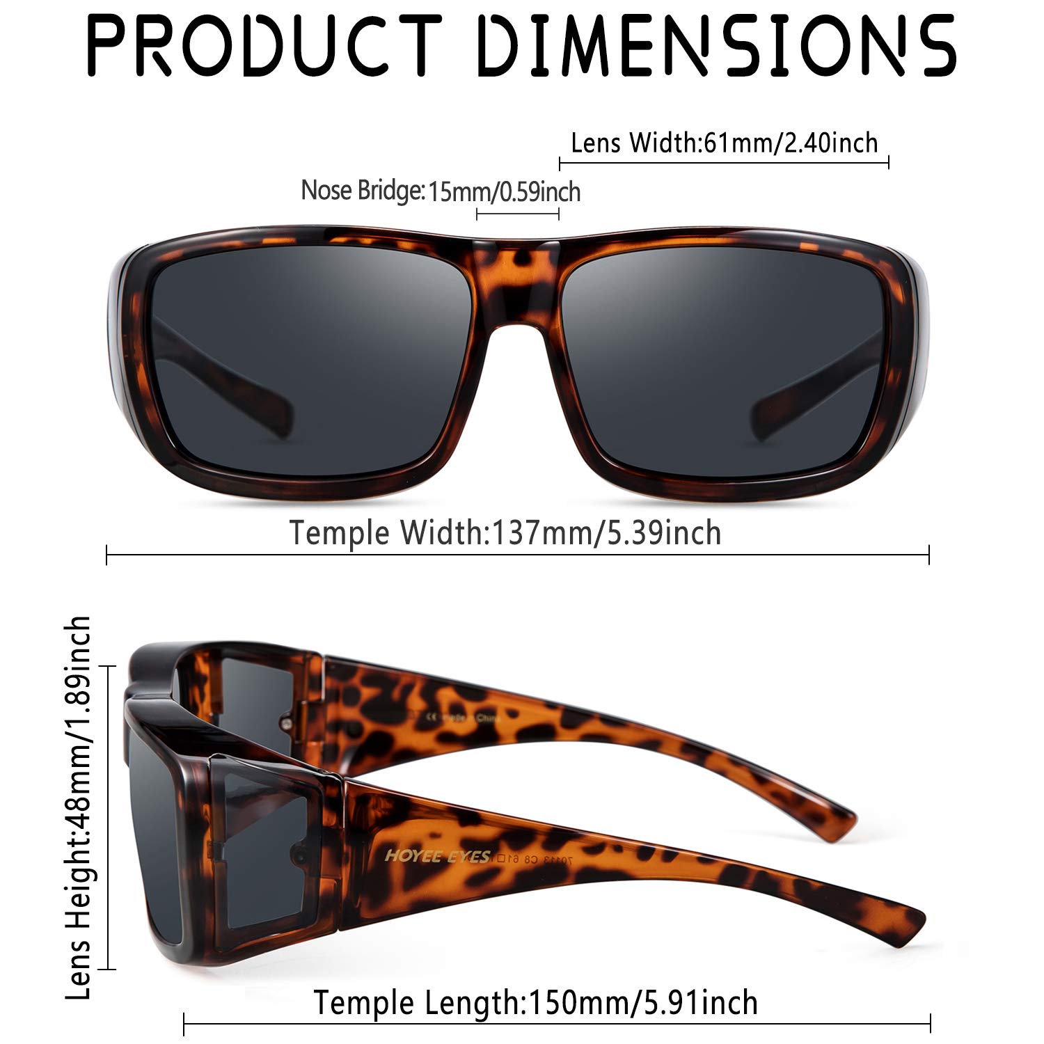 Polarized Driving Glasses for Men & Women - UV Protection Wraparound Sunglasses for Day & Night Vision - Fit Over Prescription Eyewear | Perfect for Driving, Cycling, and Outdoor Sports