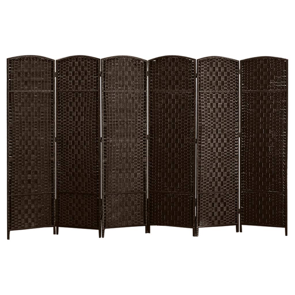 5.9 FT 6-Panel Folding Room Divider - Freestanding Privacy Screen for Home & Office - Handwoven Brown Partition for Bedroom, Living Room, and Workspace - Perfect Birthday Gift for Men
