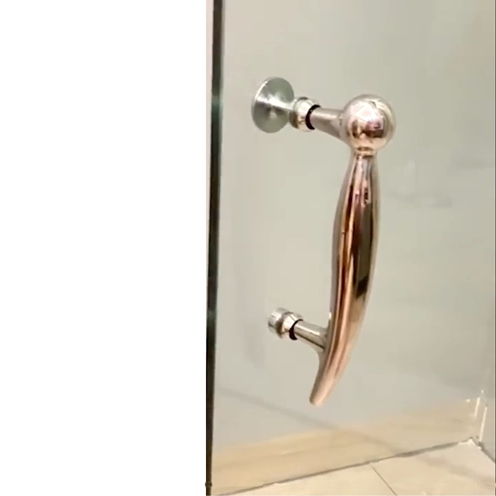 Stainless Steel Shower Door Handle - Heavy Duty Push Pull for Bathroom Glass Doors (145mm) - Replace Old Handles