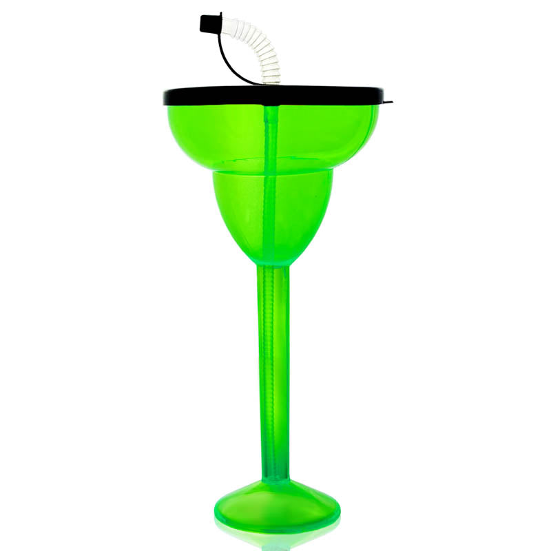 BarConic® 24oz Margarita Glasses Set - Green Outdoor Party Drinkware for Poolside, Backyard BBQs & Summer Gatherings