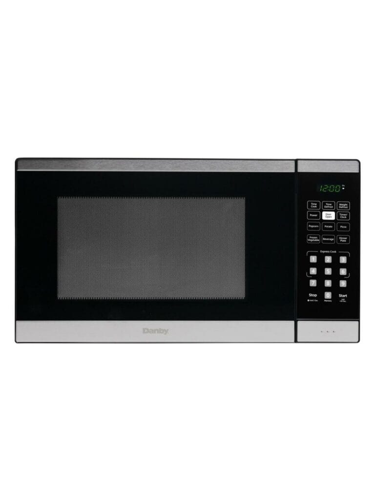 Danby DBMW0925BBS 0.9 cu. ft. Compact Countertop Microwave Oven - Black Stainless Steel - Perfect for Dorms, Offices & Small Kitchens