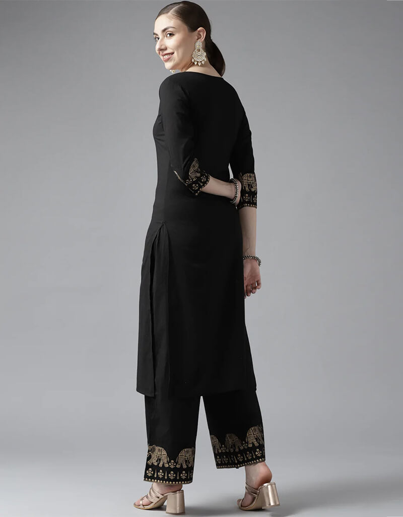 Black Pure Cotton Palazzo Pants for Women - Comfortable Wide Leg Trousers for Office, Casual & Formal Wear