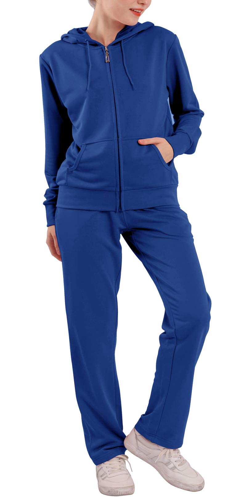 LeeHanTon Women's Velour Tracksuit Set - Athletic Zip Up Hoodie & Sweatpants Outfit with Stripes | Gym Wear, Lounge Set, Casual Street Style