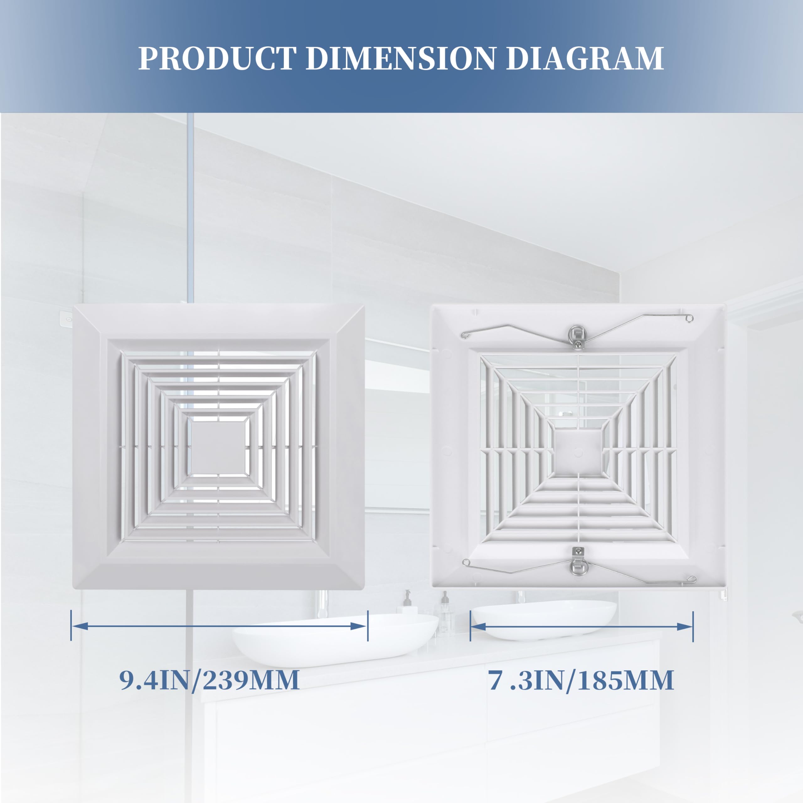 Broan Bathroom Exhaust Fan Cover Replacement - Fits Models 663, 670, 671, 675, 688, 689 - 9