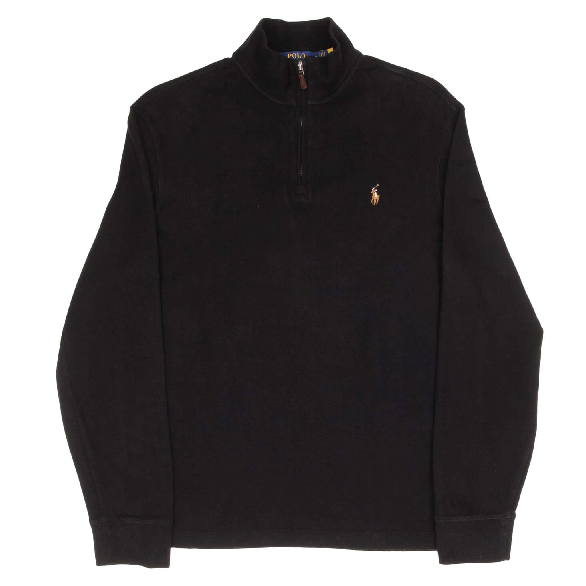 Ralph Lauren Men's Black Quarter Zip Sweater - Medium Size | Casual Pullover for Work, Travel & Outdoor Activities