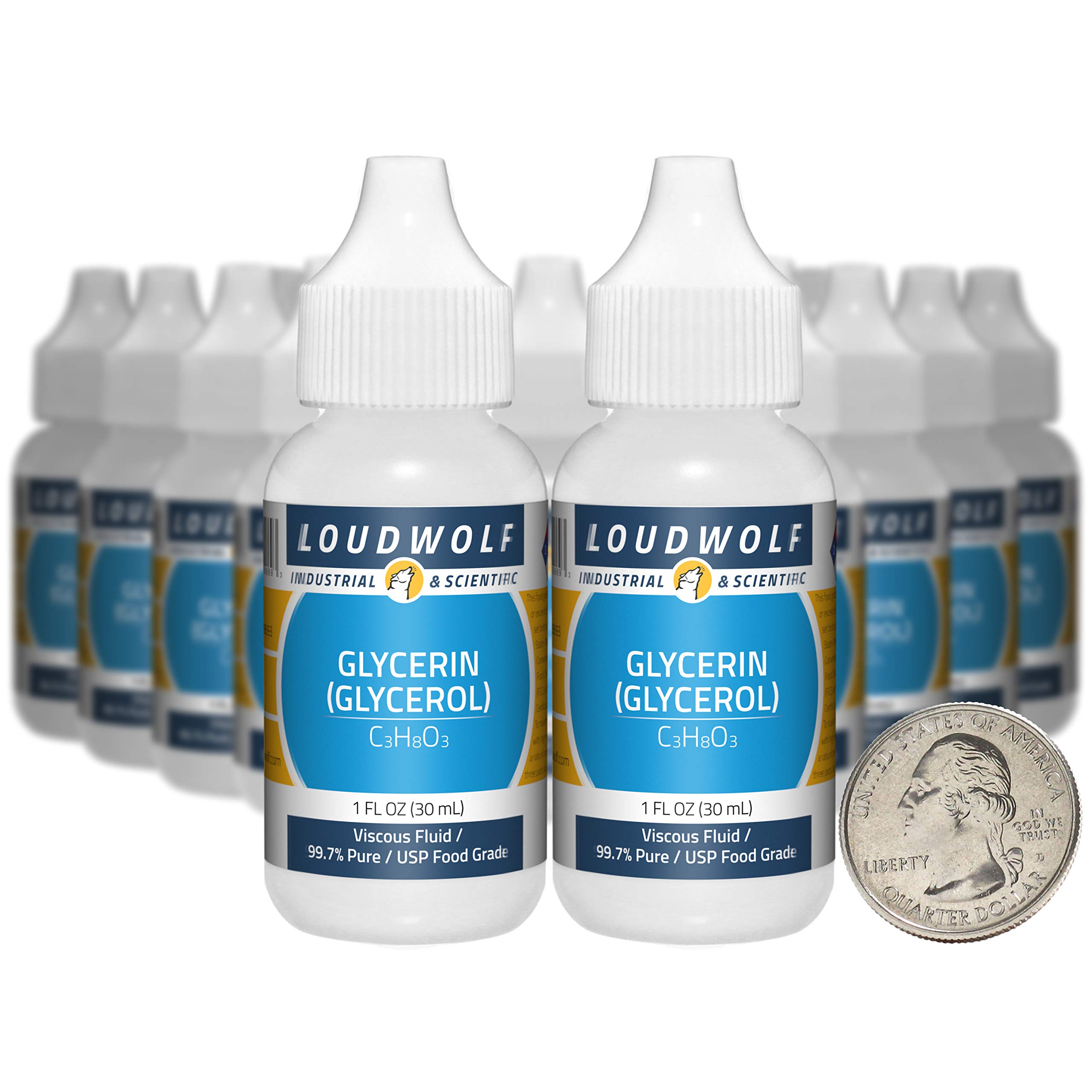 20oz Glycerin USP Food Grade (99.7% Pure) - 20 Pack Dropper Bottles for DIY Skincare, Soap Making & Baking | Viscous Liquid for Moisturizers, Lotions & Recipes