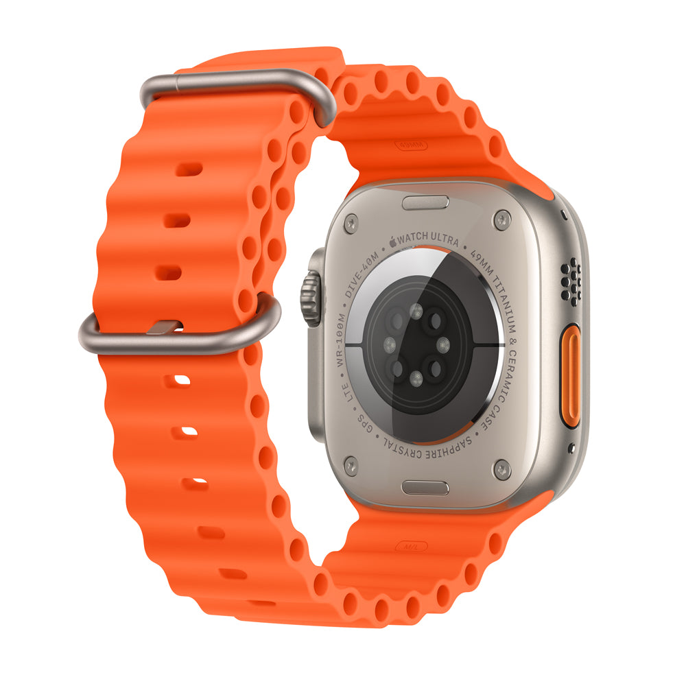 Apple Watch Ultra 2 GPS + Cellular 49mm Titanium Case with Orange Ocean Band - Smartwatch for Fitness, Outdoor Adventures & Daily Use