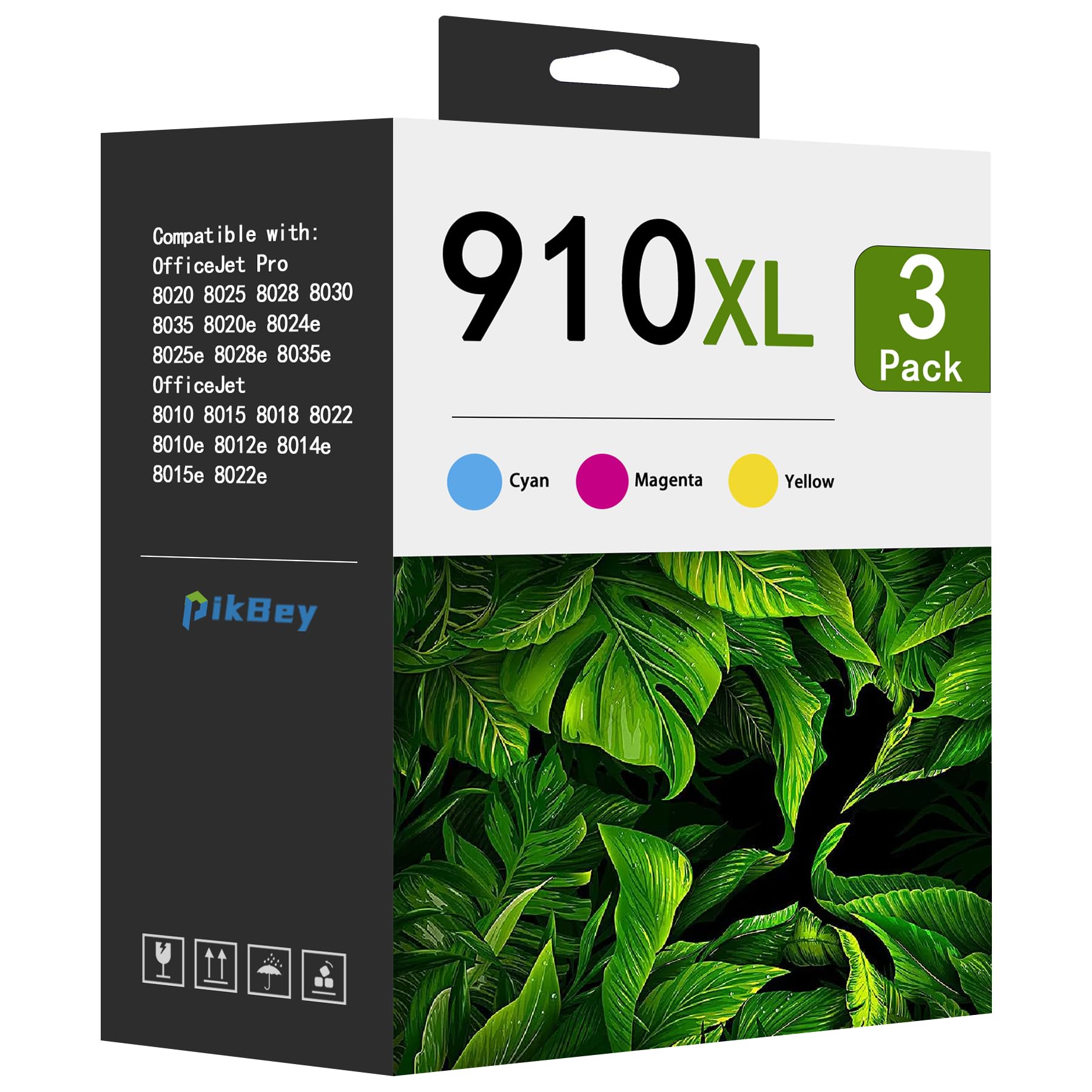 910XL High Yield Ink Cartridges (3-Pack, Cyan/Magenta/Yellow) - Compatible with HP OfficeJet 8010 8015 8018 8022 Pro 8020 8025 8028 8030 8035 Printers - Replacement Ink for Home & Office Printing, Documents, Photos & Projects