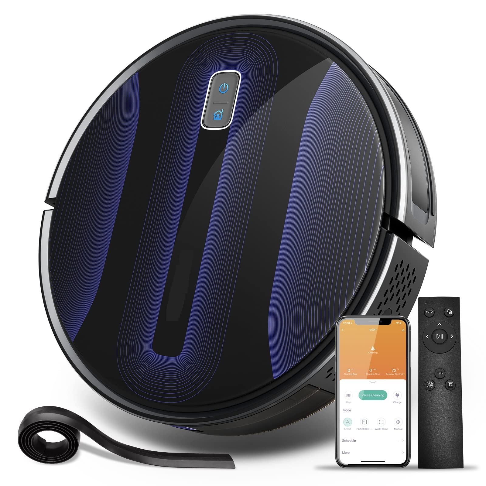 V40P Self-Charging Robot Vacuum Cleaner with App Remote Control - Powerful Pet Hair & Carpet Cleaning for Hard Floors - Smart Home Cleaning Solution (US Plug)