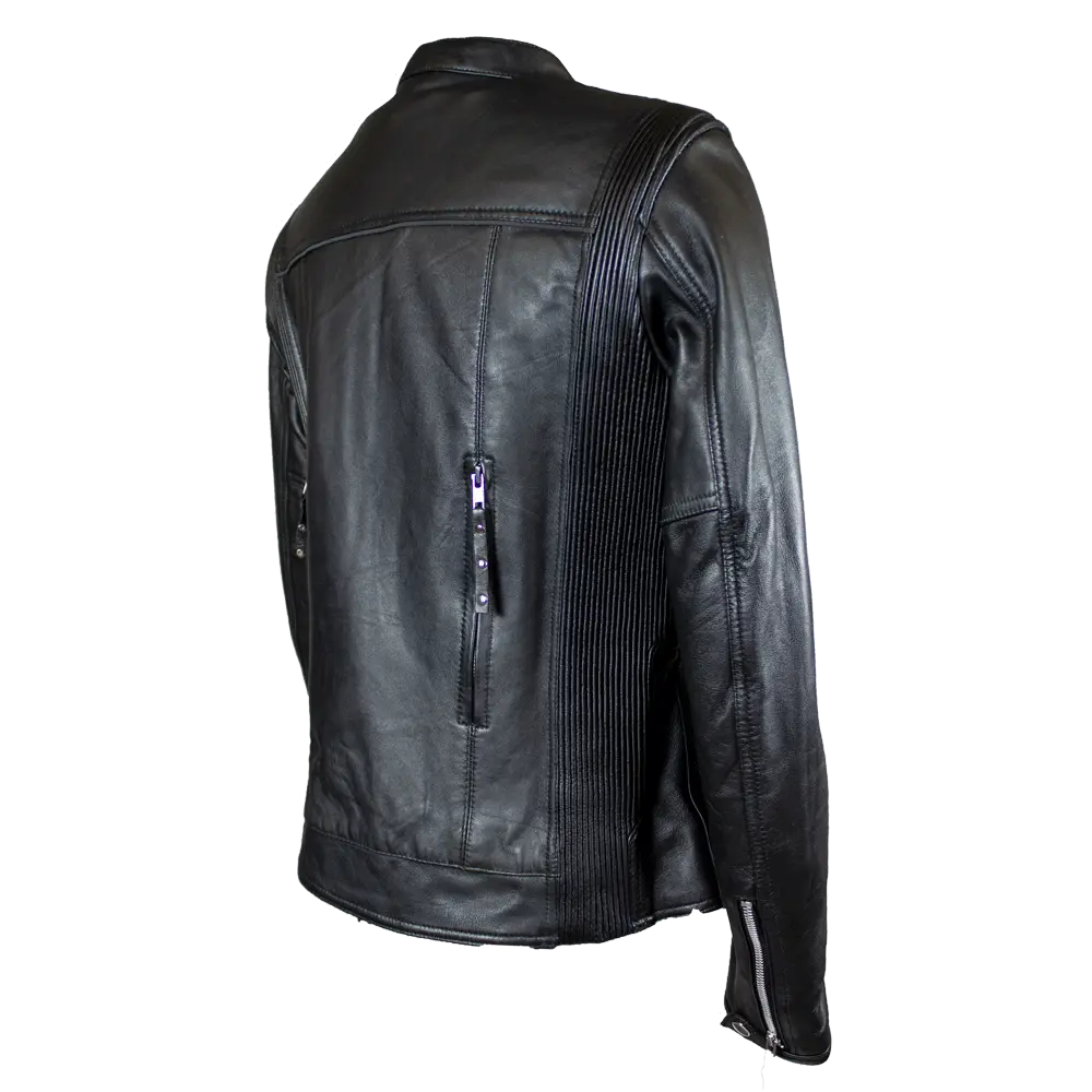 Open Road Women's Racer Leather Motorcycle Jacket - Stylish & Protective Biker Jacket for Riding, Fashion & Outdoor Adventures