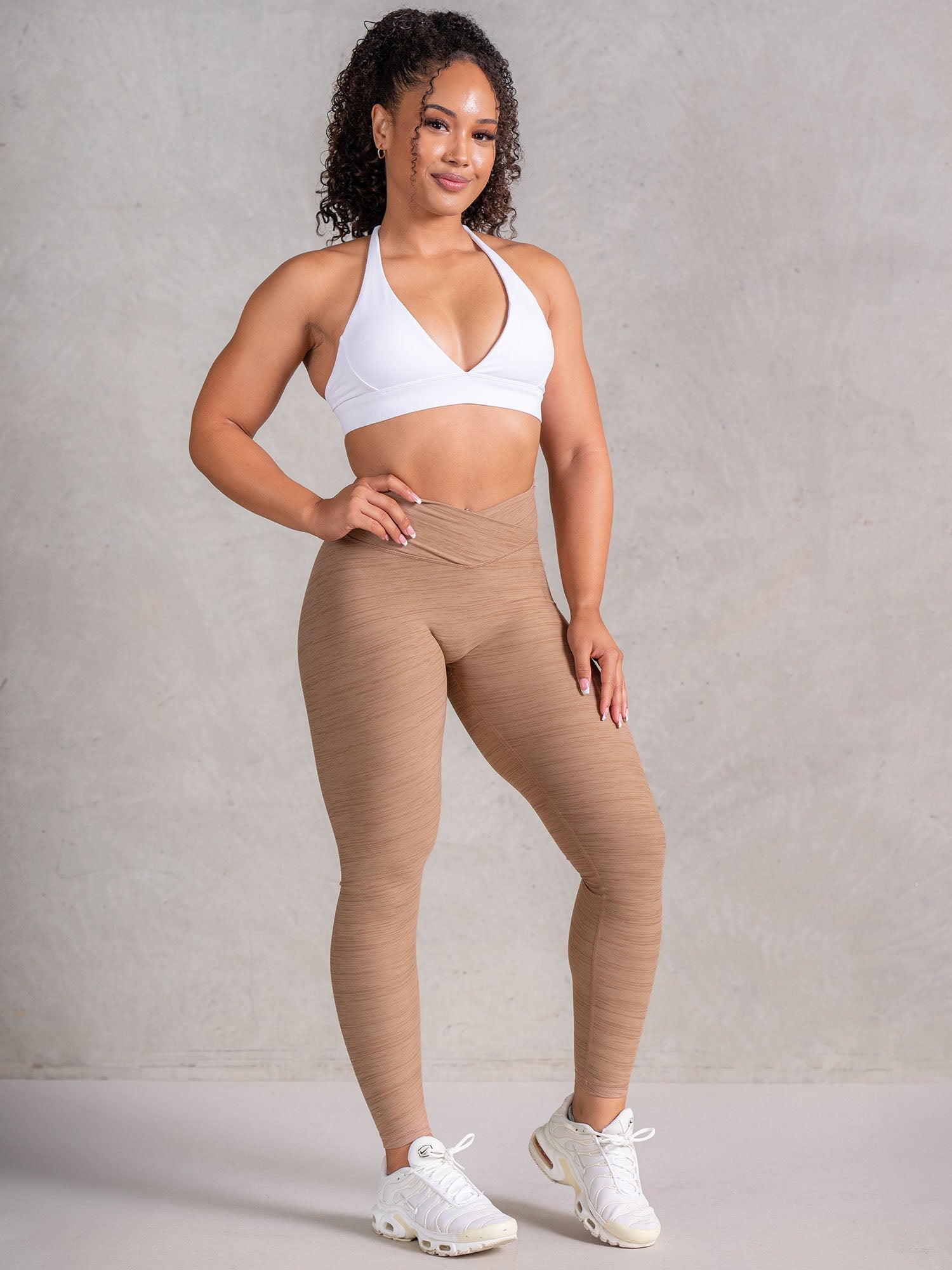Women's Icon V Neck Sports Bra - Breathable & Supportive Workout Top for Running, Yoga & Gym - White
