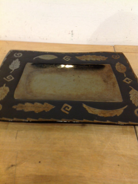 13-Inch Hand-Signed Ceramic Leaf Tray - Elegant Serving Dish for Dining, Home Decor & Gift Giving