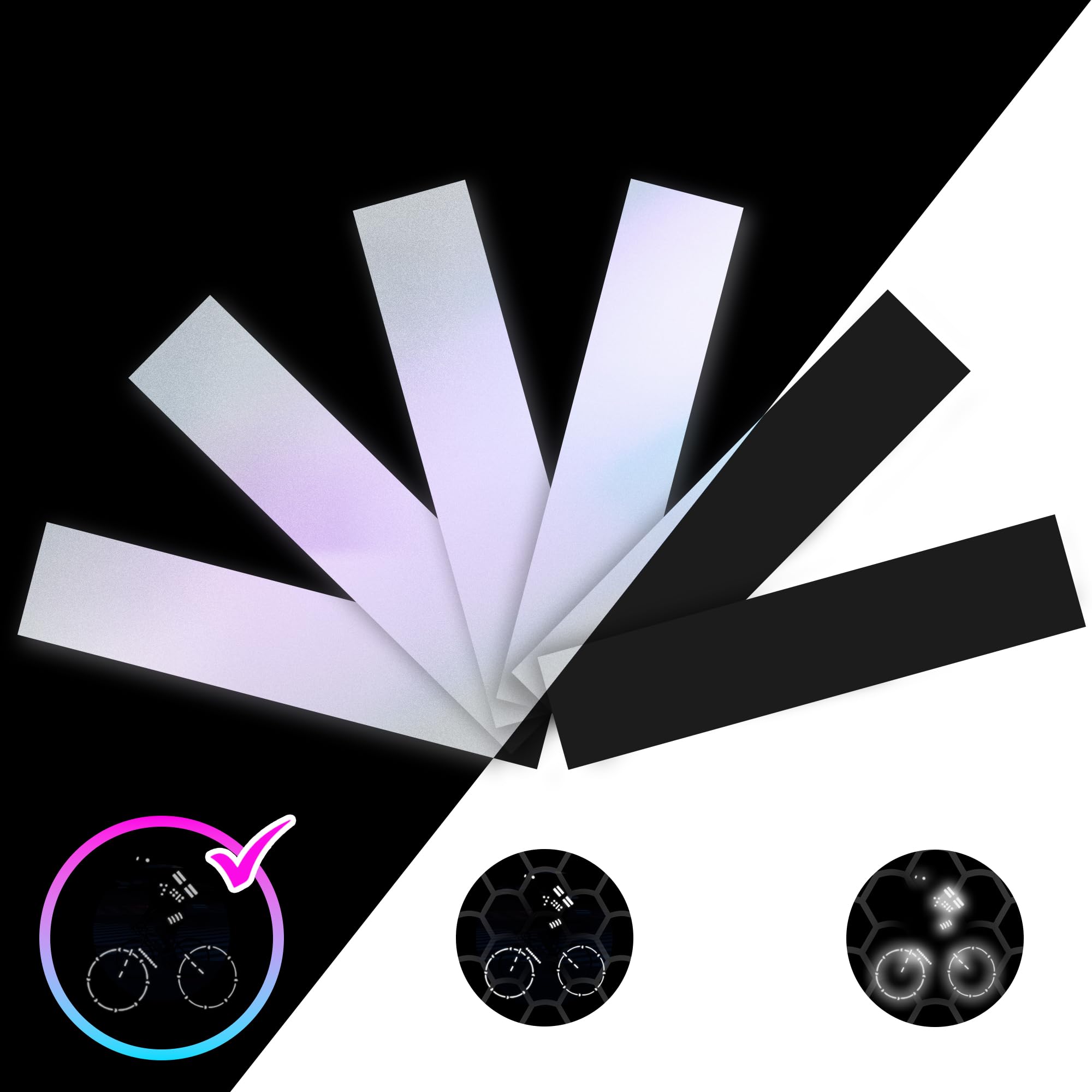 6pcs Reflective Stickers for Motorcycle Helmet - High Visibility Safety Decals for Bike Helmets & Gear | Night Riding, Cycling & Road Safety Accessories