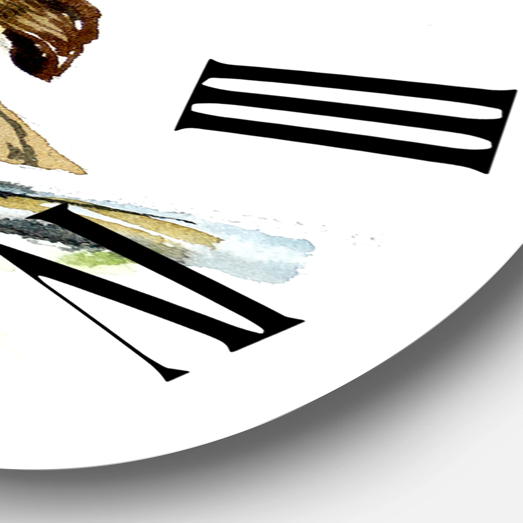 DesignQ Traditional Wall Clock 'Little Robin Bird On A Branch' - Large Decorative Clock with Animal Theme for Living Room, Bedroom & Office Decor | Perfect Gift for Home & Housewarming