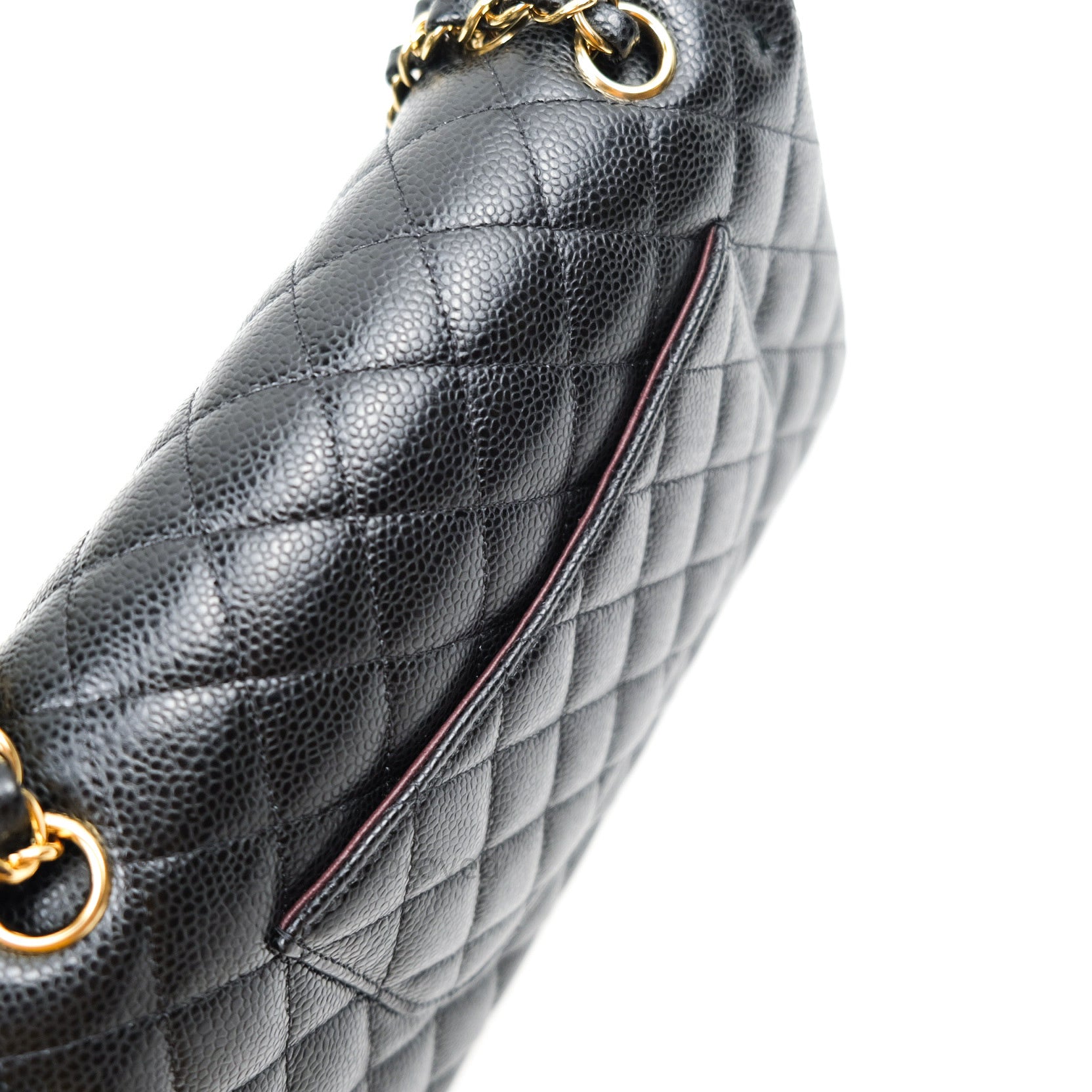 Chanel Classic Double Flap M/L Black Caviar Gold Hardware Bag - Luxury Designer Handbag for Women | Perfect for Evening Events, Parties & Special Occasions
