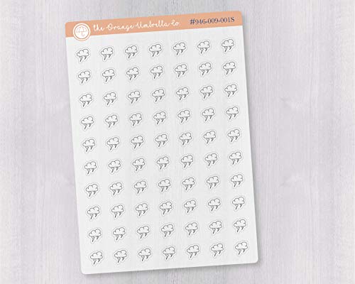 Weather Mini Storms Icon Planner Stickers and Labels - Clear Matte Vinyl Decals for Bullet Journals, Scrapbooks & Planners (I-092-BCM / 946-009) - Perfect for DIY Projects, School Supplies & Creative Planning