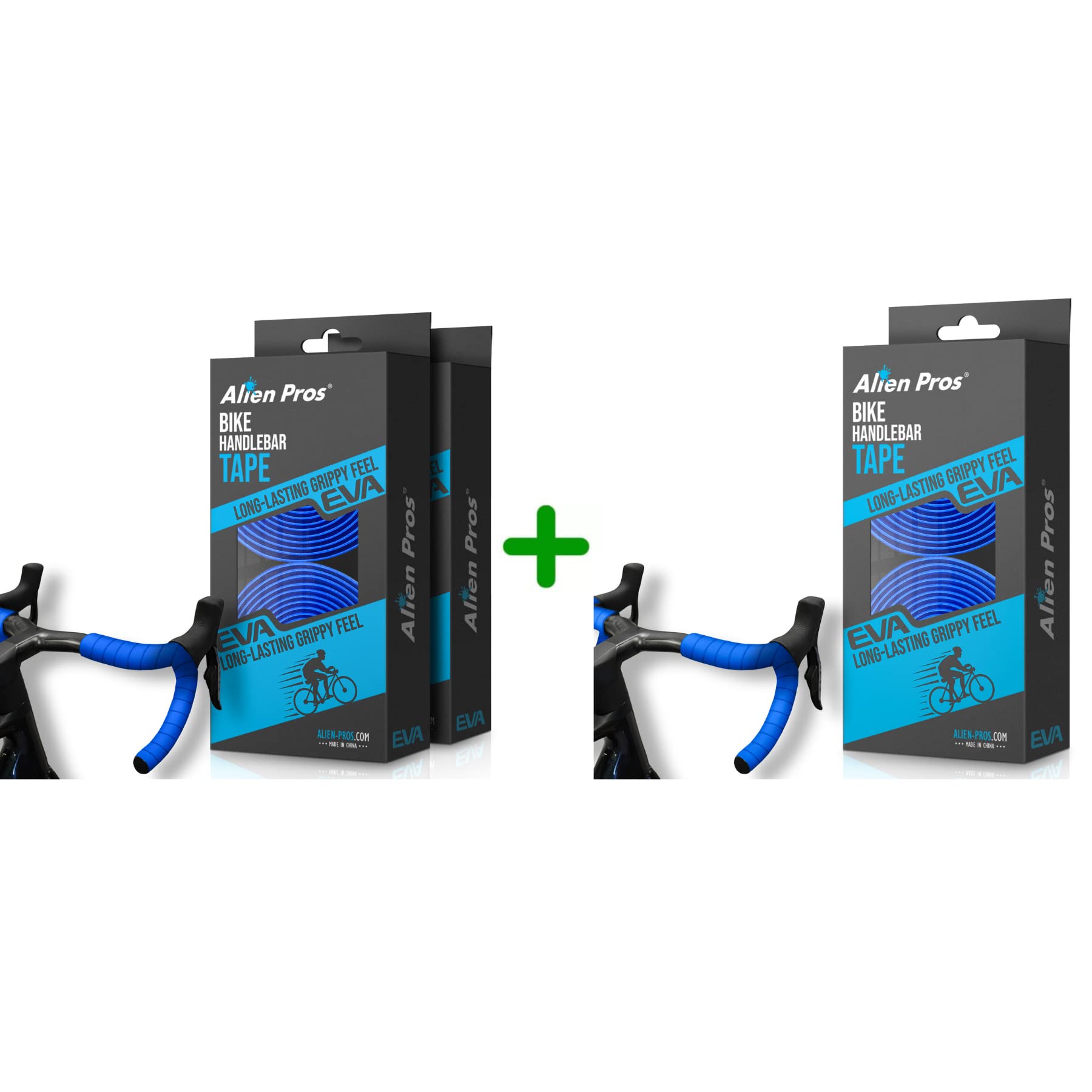 Premium EVA Bike Handlebar Tape Set of 6 - Blue Cycling Grip Wrap for Comfort & Shock Absorption | Ideal for Road Bikes, Mountain Bikes & Commuter Cycling