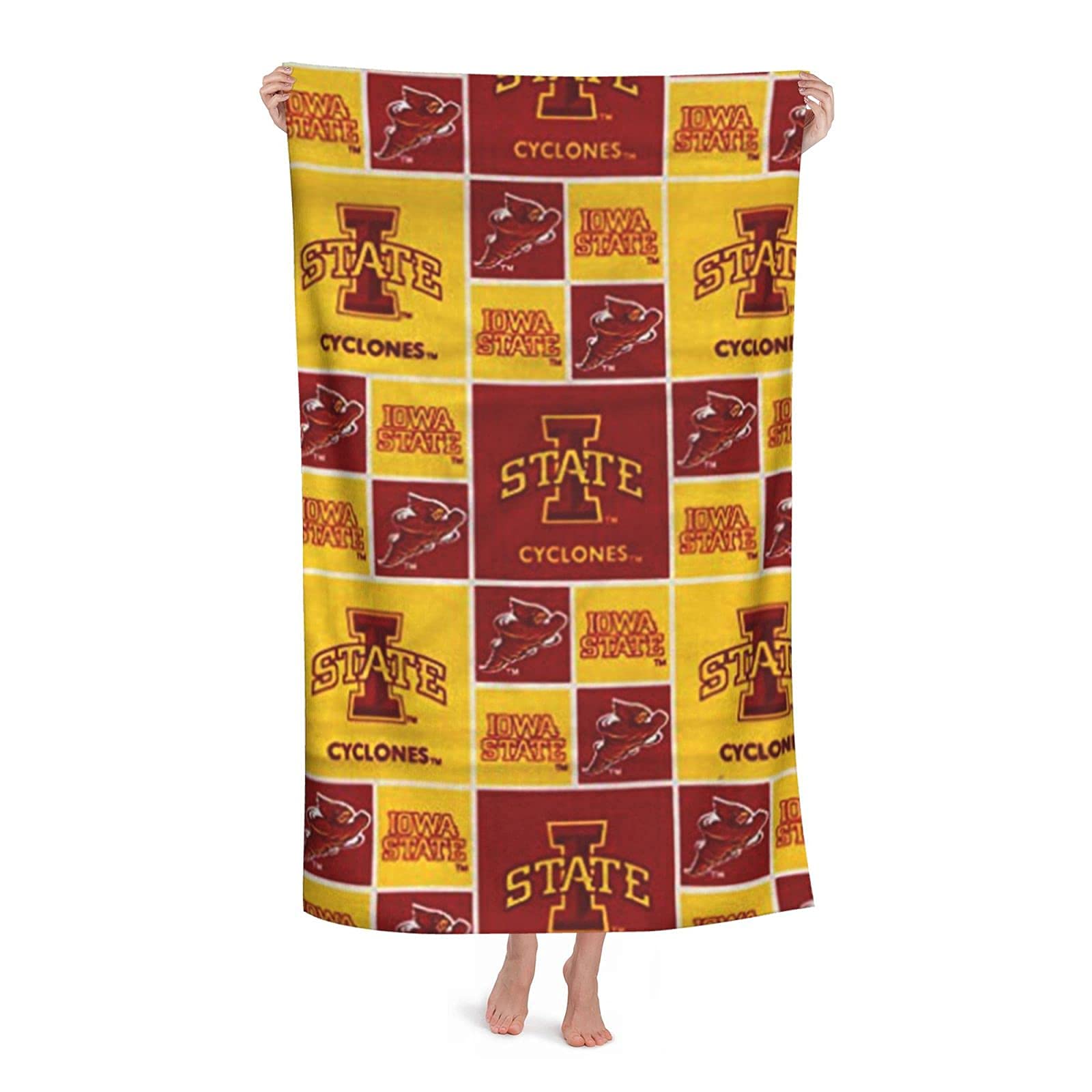 **Iowa State Beach Towel for Boys - Fast Drying Superfine Fiber Kids Towel - Personalized for Summer, Beach, Surfing, Camping, Picnic & Water Activities - Tropical Vacation Essential (32