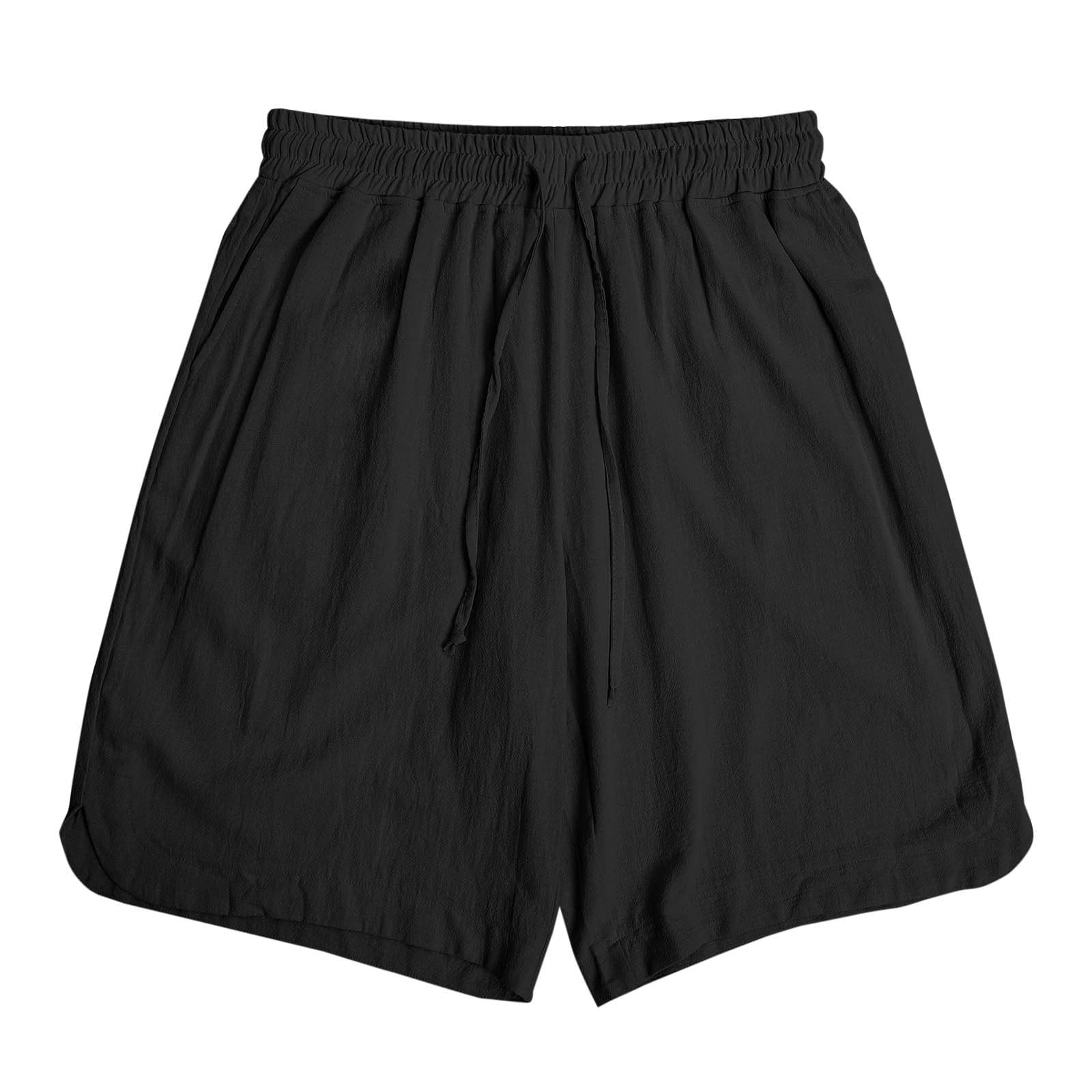 Men's Elastic Waist Gym Shorts with Pockets - Lightweight Workout & Summer Sports