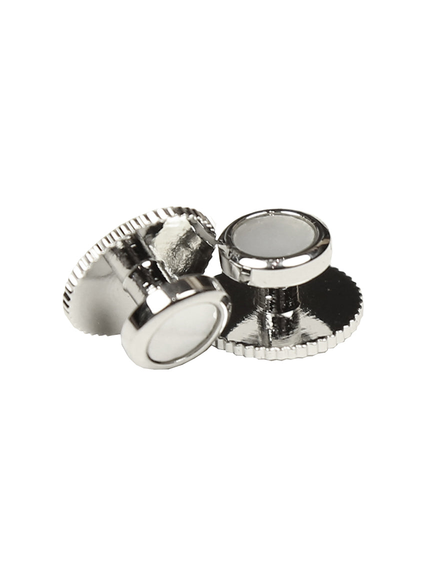 DÉCLIC MOP (6) Silver Screw Shirt Studs - Perfect for Formal Wear, Tuxedos & Dress Shirts