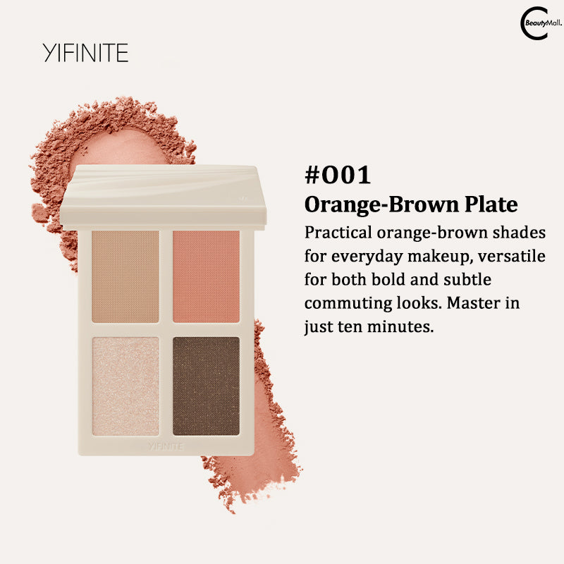 Yifinite 4-Color Eyeshadow Palette - Highly Pigmented, Long-Lasting, Blendable Makeup for Everyday & Party Looks | Perfect for Day to Night Makeup Transition