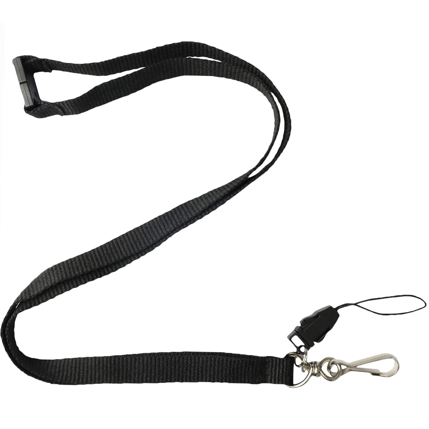 Black Retractable Badge Lanyard with ID Holder - 3Pack for Nurses, Office & Keychain Use
