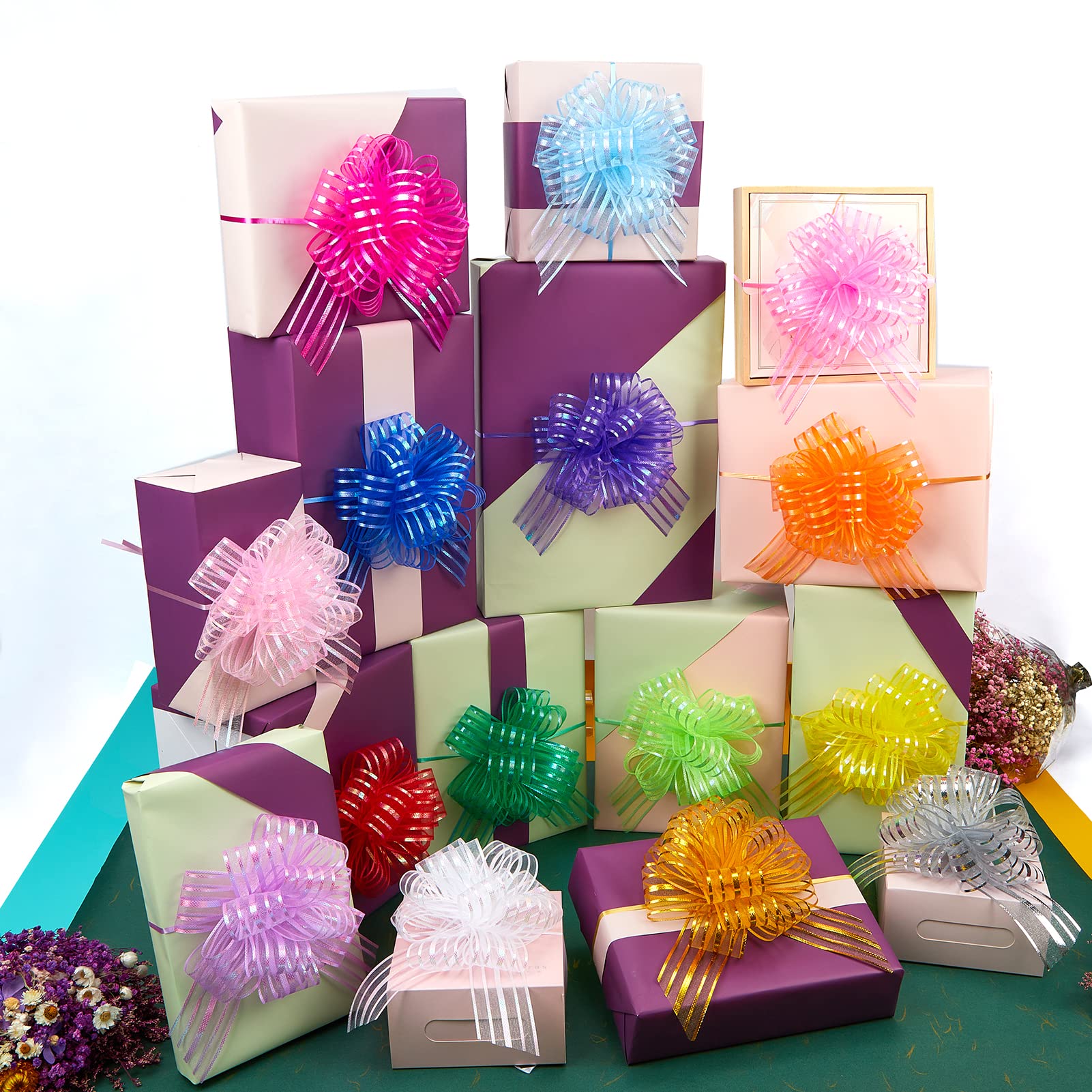 10pcs Large Orange Gift Wrapping Bows - Perfect for Party Decor, Car Decorations, Gift Baskets, Birthday Presents & Flower Arrangements (B15-Orange)