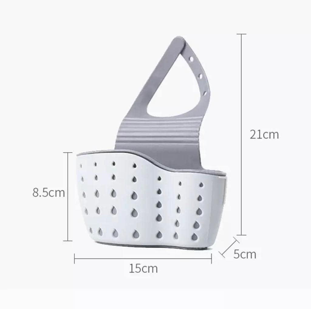 D MARK® Silicone Kitchen Sink Sponge Holder - Hanging Storage Caddy & Drain Basket (1 Piece, Multicolor) - Perfect for Organizing Sponges, Brushes & Dish Soap in Small Kitchens
