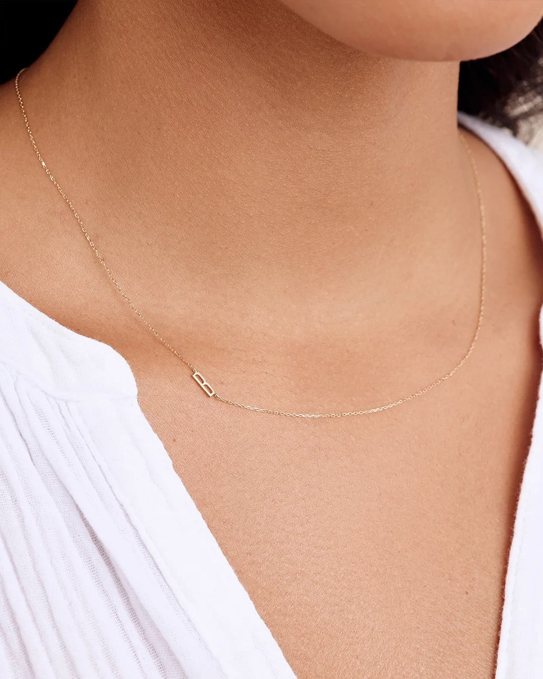 14K Gold Alphabet Necklace - Personalized Initial Pendant for Women - Perfect Gift for Birthday, Anniversary & Valentine's Day - Elegant Layering Jewelry for Everyday Wear