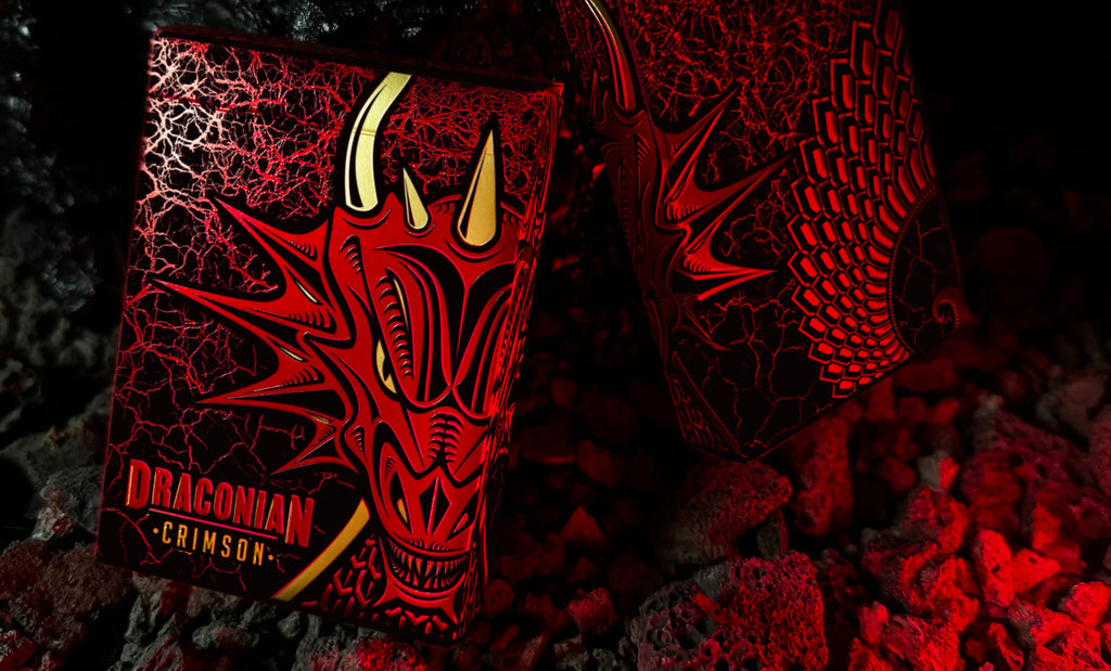 Premium Draconian Crimson Playing Cards - High-Quality Poker Deck for Magic Tricks, Cardistry & Casino Games - Perfect for Professional Magicians & Card Enthusiasts