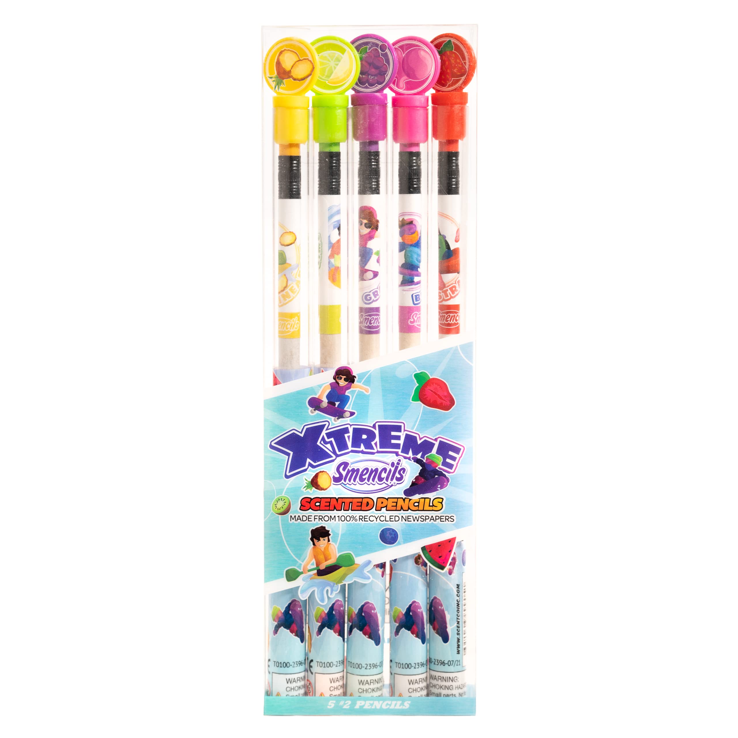 X-Treme Sports Smencils - Scented Pencils 5-Pack for Kids, School & Party Gifts