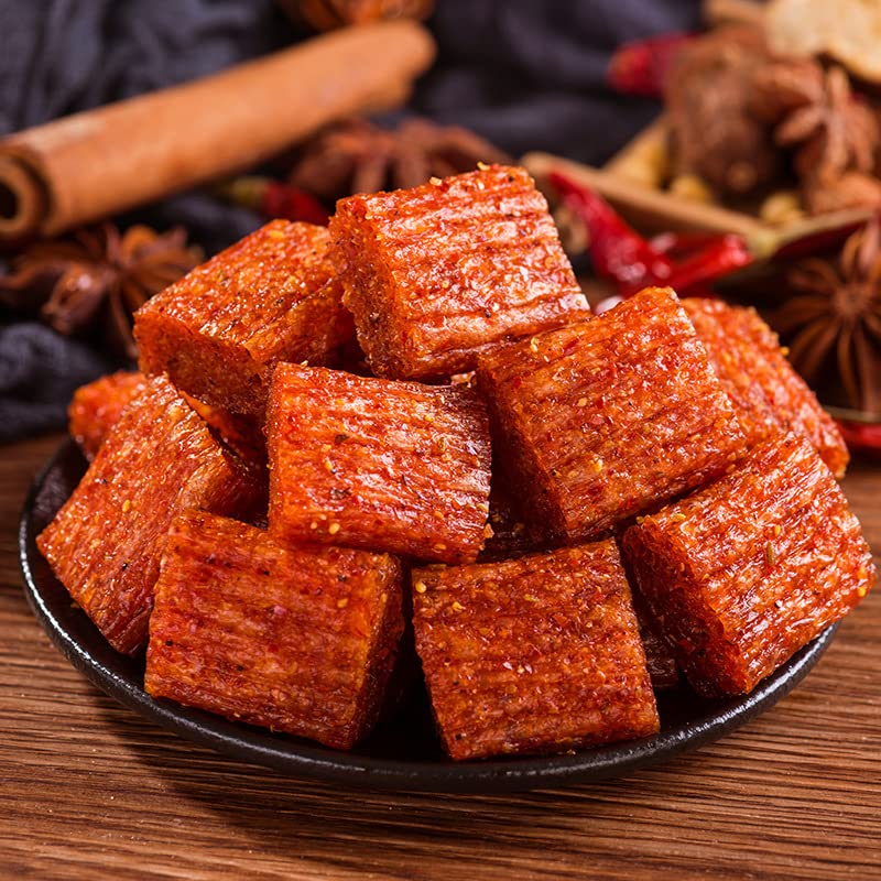 Spicy Chinese Handmade Noodle Snacks - Authentic La Tiao Gluten Strips & Spicy Cubes (2-Pack) | Hot & Flavorful Convenience Food for Office Snacking, Road Trips, and Late-Night Cravings
