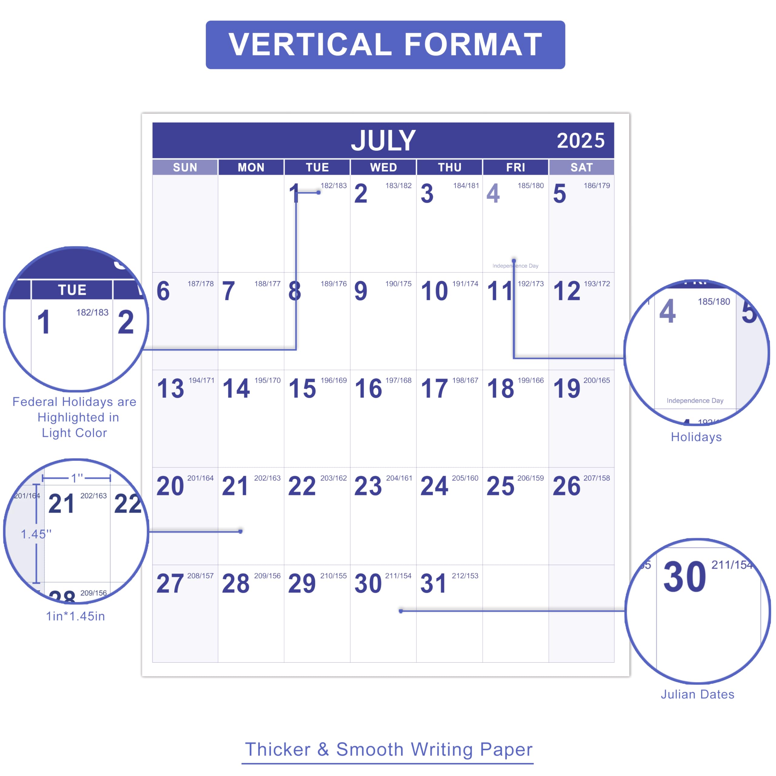 2025-2026 Large Wall Calendar (July 2025-June 2026) | 12-Month Oversized Vertical Planner 34.3